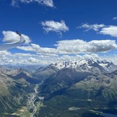 Flugwegposition um 12:12:19: Aufgenommen in der Nähe von Maloja, Schweiz in 3460 Meter